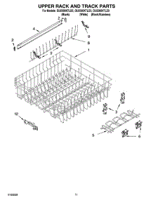09 - Upper Rack And Track Parts parts for Whirlpool Dishwasher GU2300XTLS3 from AppliancePartsPros.com
