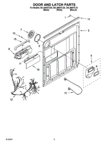 03 - Door And Latch Parts parts for Whirlpool Dishwasher DUL300XTLT3 from AppliancePartsPros.com