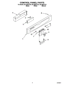 02 - Control Panel Parts parts for Whirlpool Dishwasher DUL300XTLB3 from AppliancePartsPros.com