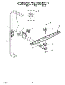 10 - Upper Wash And Rinse Parts parts for Whirlpool Dishwasher DUL300XTLQ3 from AppliancePartsPros.com