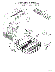 11 - Lower Rack Parts parts for Whirlpool Dishwasher DUL300XTLQ3 from AppliancePartsPros.com