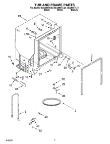 07 - Tub And Frame Parts parts for Whirlpool Dishwasher DUL300XTLT3 from AppliancePartsPros.com