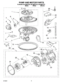08 - Pump And Motor Parts parts for Whirlpool Dishwasher DUL300XTLT3 from AppliancePartsPros.com