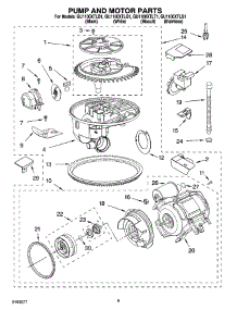 08 - Pump And Motor Parts parts for Whirlpool Dishwasher GU1100XTLS1 from AppliancePartsPros.com