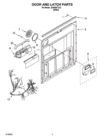 03 - Door And Latch Parts parts for Whirlpool Dishwasher GU630XTLQ1 from AppliancePartsPros.com
