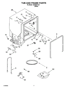 07 - Tub And Frame Parts parts for Whirlpool Dishwasher GU630XTLQ1 from AppliancePartsPros.com