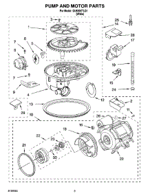 08 - Pump And Motor Parts parts for Whirlpool Dishwasher GU630XTLQ1 from AppliancePartsPros.com