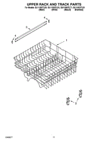 09 - Upper Rack And Track Parts parts for Whirlpool Dishwasher GU1100XTLB1 from AppliancePartsPros.com