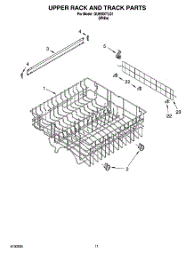 09 - Upper Rack And Track Parts parts for Whirlpool Dishwasher GU630XTLQ1 from AppliancePartsPros.com