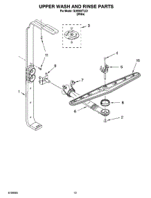 10 - Upper Wash And Rinse Parts parts for Whirlpool Dishwasher GU630XTLQ1 from AppliancePartsPros.com