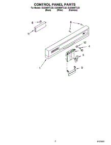 02 - Control Panel Parts parts for Whirlpool Dishwasher GU2300XTLS2 from AppliancePartsPros.com