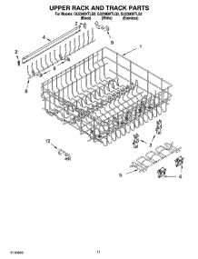 09 - Upper Rack And Track Parts parts for Whirlpool Dishwasher GU2300XTLQ2 from AppliancePartsPros.com