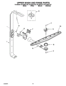 10 - Upper Wash And Rinse Parts parts for Whirlpool Dishwasher DUL300XTLB2 from AppliancePartsPros.com