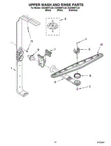 10 - Upper Wash And Rinse Parts parts for Whirlpool Dishwasher GU2300XTLS2 from AppliancePartsPros.com