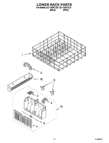 11 - Lower Rack Parts parts for Whirlpool Dishwasher GU1108XTLB1 from AppliancePartsPros.com