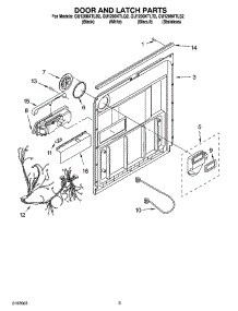 03 - Door And Latch Parts parts for Whirlpool Dishwasher GU1200XTLS2 from AppliancePartsPros.com