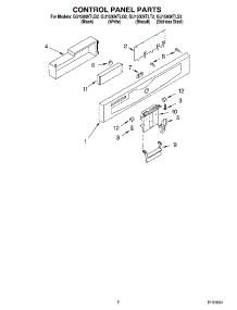 02 - Control Panel Parts parts for Whirlpool Dishwasher GU1500XTLB2 from AppliancePartsPros.com