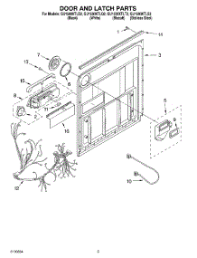 03 - Door And Latch Parts parts for Whirlpool Dishwasher GU1500XTLB2 from AppliancePartsPros.com