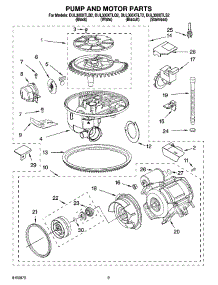 08 - Pump And Motor Parts parts for Whirlpool Dishwasher DUL300XTLT2 from AppliancePartsPros.com