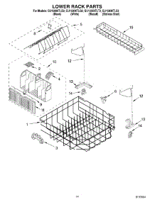 11 - Lower Rack Parts parts for Whirlpool Dishwasher GU1500XTLS2 from AppliancePartsPros.com