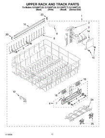 09 - Upper Rack And Track Parts parts for Whirlpool Dishwasher GU1500XTLQ2 from AppliancePartsPros.com