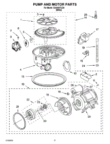 08 - Pump And Motor Parts parts for Whirlpool Dishwasher GU630XTLQ0 from AppliancePartsPros.com