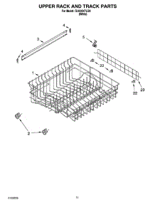 09 - Upper Rack And Track Parts parts for Whirlpool Dishwasher GU630XTLQ0 from AppliancePartsPros.com