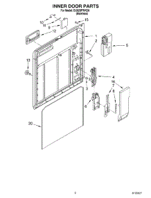 02 - Inner Door Parts parts for Whirlpool Dishwasher DU920PWKS0 from AppliancePartsPros.com