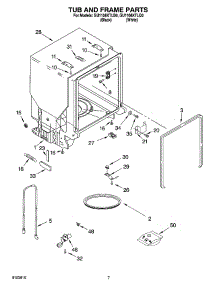 07 - Tub And Frame Parts parts for Whirlpool Dishwasher GU1108XTLQ0 from AppliancePartsPros.com
