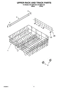 09 - Upper Rack And Track Parts parts for Whirlpool Dishwasher GU1108XTLQ0 from AppliancePartsPros.com
