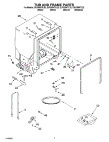 07 - Tub And Frame Parts parts for Whirlpool Dishwasher GU1200XTLB2 from AppliancePartsPros.com