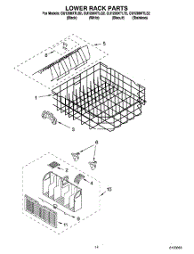 11 - Lower Rack Parts parts for Whirlpool Dishwasher GU1200XTLB2 from AppliancePartsPros.com