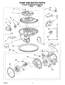 08 - Pump And Motor Parts parts for Whirlpool Dishwasher GU1108XTLB0 from AppliancePartsPros.com