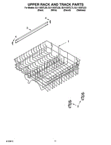 09 - Upper Rack And Track Parts parts for Whirlpool Dishwasher GU1100XTLQ0 from AppliancePartsPros.com