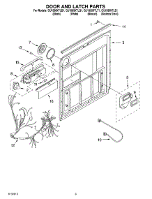 03 - Door And Latch Parts parts for Whirlpool Dishwasher GU1500XTLB1 from AppliancePartsPros.com