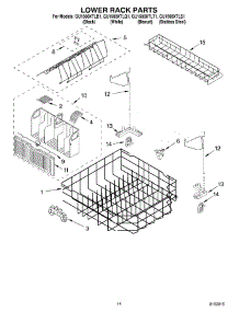 11 - Lower Rack Parts parts for Whirlpool Dishwasher GU1500XTLB1 from AppliancePartsPros.com