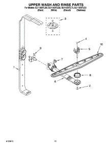 10 - Upper Wash And Rinse Parts parts for Whirlpool Dishwasher GU1100XTLT0 from AppliancePartsPros.com