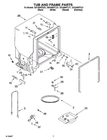07 - Tub And Frame Parts parts for Whirlpool Dishwasher GU1200XTLQ1 from AppliancePartsPros.com