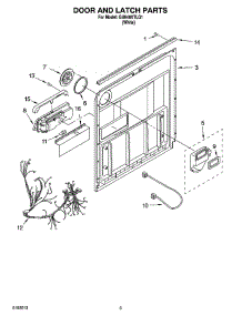 03 - Door And Latch Parts parts for Whirlpool Dishwasher GU640XTLQ1 from AppliancePartsPros.com