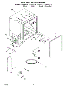 07 - Tub And Frame Parts parts for Whirlpool Dishwasher GU1500XTLS1 from AppliancePartsPros.com