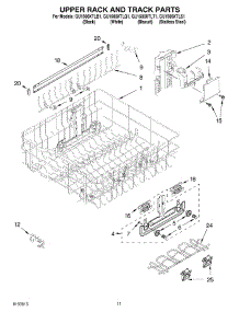 09 - Upper Rack And Track Parts parts for Whirlpool Dishwasher GU1500XTLS1 from AppliancePartsPros.com