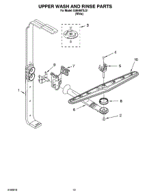 10 - Upper Wash And Rinse Parts parts for Whirlpool Dishwasher GU640XTLQ1 from AppliancePartsPros.com