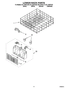 11 - Lower Rack Parts parts for Whirlpool Dishwasher GU1100XTLS0 from AppliancePartsPros.com