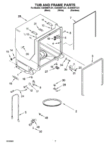 07 - Tub And Frame Parts parts for Whirlpool Dishwasher GU2300XTLQ1 from AppliancePartsPros.com