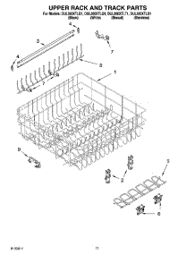 09 - Upper Rack And Track Parts parts for Whirlpool Dishwasher DUL300XTLQ1 from AppliancePartsPros.com
