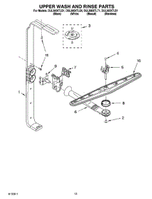 10 - Upper Wash And Rinse Parts parts for Whirlpool Dishwasher DUL300XTLQ1 from AppliancePartsPros.com