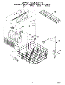 11 - Lower Rack Parts parts for Whirlpool Dishwasher DUL300XTLQ1 from AppliancePartsPros.com