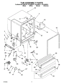 03 - Tub Assembly Parts parts for Whirlpool Dishwasher DUL200PKS1 from AppliancePartsPros.com