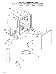 07 - Tub And Frame Parts parts for Whirlpool Dishwasher DUL300XTLT1 from AppliancePartsPros.com