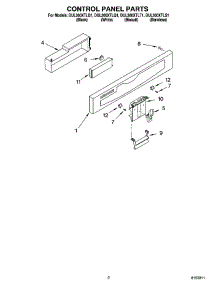 02 - Control Panel Parts parts for Whirlpool Dishwasher DUL300XTLB1 from AppliancePartsPros.com